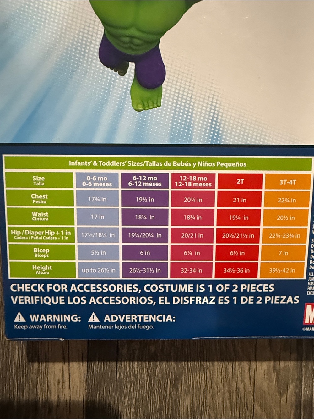 Marvel Hulk Toddlers Halloween Costume Green and Purple 2T - Picture 3 of 4